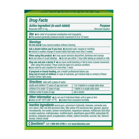 Dulcolax, Laxative Tablets, 100 Count Dulcolax