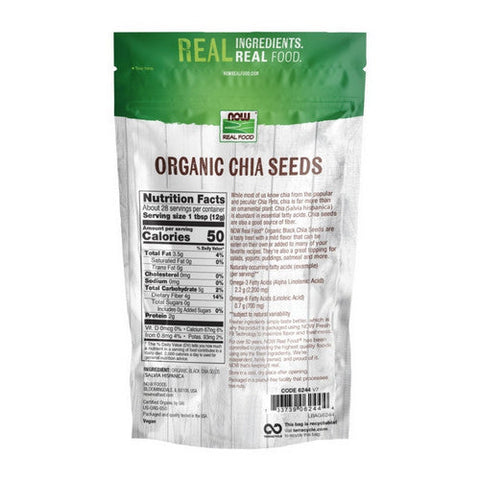 Now Foods, Organic Chia Seed Black, 12 oz