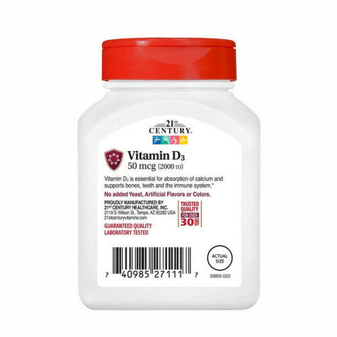 21st Century, Vitamin D3, 50 Mcg, 110 Tablets 21st Century