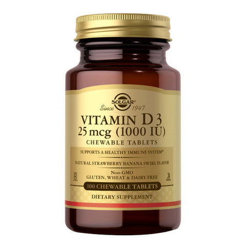 Solgar, Vitamin D3, 1000 IU, 100 Chew Tablets Solgar