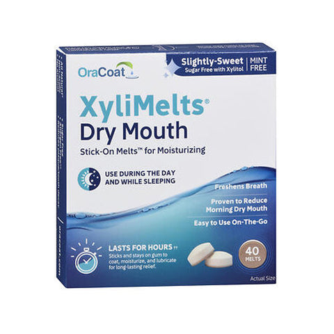 OraCoat, Xylimelts Dry Mouth Stick-On Melts Slightly Sweet, 40 Each OraCoat