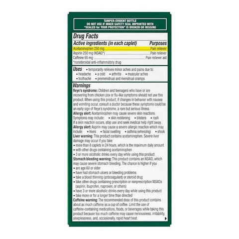 Novartis Consm Hlth Inc, Excedrin Extra Strength Caplets, 100 Caps Excedrin