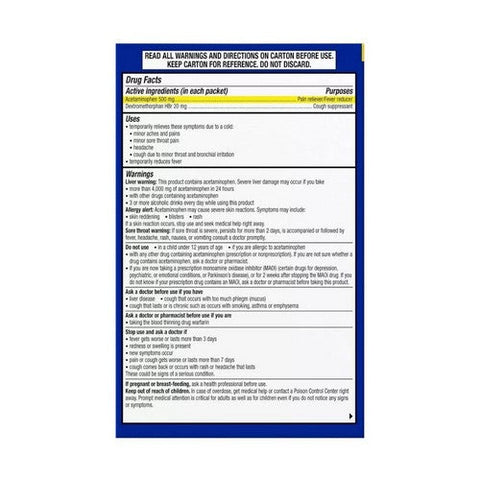 Theraflu, Multi-Symptom Severe Cold Packets Green Tea & Honey Lemon Flavors, 6 Each