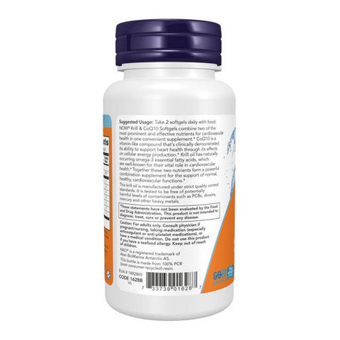 Now Foods, Krill Oil & Coq10 Heart Support, 60 Soft Gels Now Foods