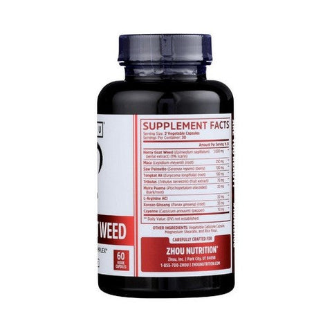 Zhou Nutrition, Horny Goat Weed Sexual Energy Complex, 60 Veg Caps Zhou Nutrition