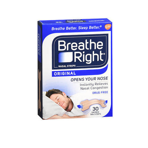 Breathe Right, Nasal Strips Original Tan Small Medium, 30 Each Breathe Right