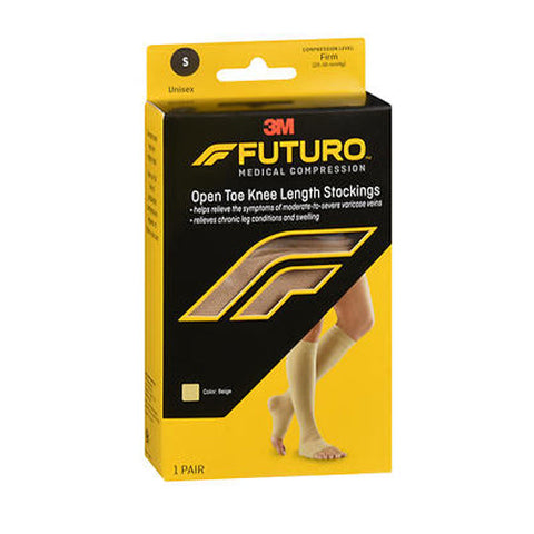 Futuro, Medical Compression Open Toe Knee Length Stockings Firm Unisex Small Beige, 1 Pair Futuro