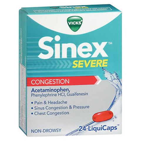 Sinex, Severe Congestion LiquiCaps, 24 Tabs Vicks