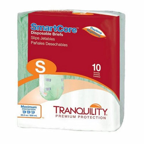 Principle Business Enterprises, Unisex Adult Incontinence Brief Tranquility SmartCore Tab Closure Small Disposable Heavy Absorbency, Pack Of 10 Principle Business Enterprises