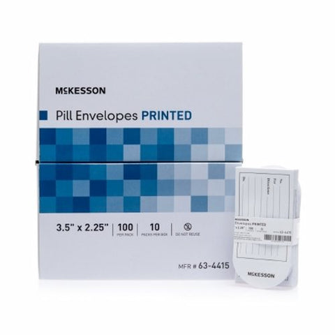 McKesson, Pill Envelope McKesson White 2-1/4 X 3-1/2 Inch, Box Of 10 McKesson