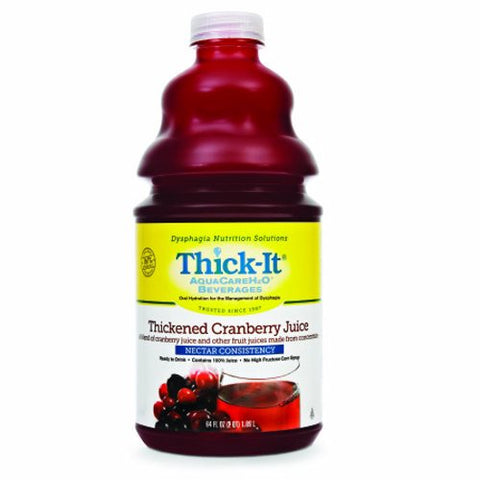 Thick-It, Thickened Beverage Thick-It  AquaCareH2O  64 oz. Container Bottle Cranberry Flavor Ready to Use Nect, Count of 4 Thick-It