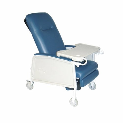 McKesson, 3-Position Recliner McKesson Blue Vinyl Upholstered Four 5 Inch Casters With 2 Locks, Count of 1 McKesson