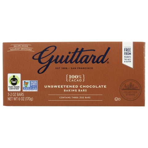 Guittard, Chocolate Unsweetend Baking Bar, 6 Oz(Case Of 12) Guittard