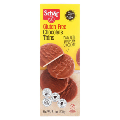 Schar, Cookies  Chocolate Thins, Case of 12 X 7.1 Oz Schar