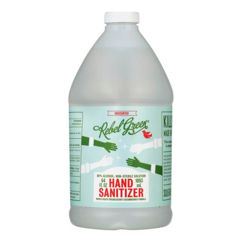 Rebel Green, Hand Sanitizer Unscented, 64 Oz Rebel Green