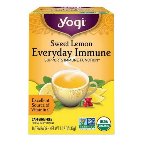 Yogi, Organic Sweet Lemon Immune Everyday Tea, 16 Bags (Case of 6) Yogi