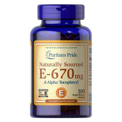 Puritan's Pride, Vitamin E-100% 1000 IU Naturally Sourced, 100 Softgels Puritan's Pride