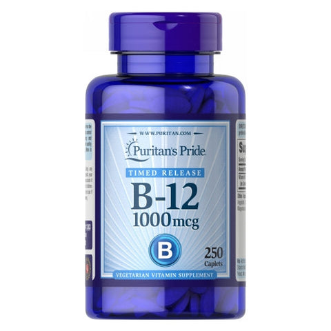 Puritan's Pride, Vitamin B-12 1000 mcg Timed Release, 250 Caplets Puritan's Pride
