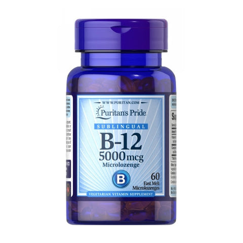 Puritan's Pride, Vitamin B-12 5000 mcg Sublingual, 60 Microlozenges Puritan's Pride
