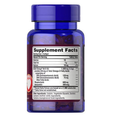 Puritan's Pride, Maximum Strength Red Krill Oil, 1500 mg, 30 Softgels Puritan's Pride