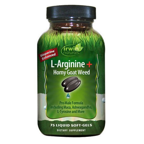 Irwin Naturals, L-Arginine +Horny Goat Weed, 75 Softgels Irwin Naturals