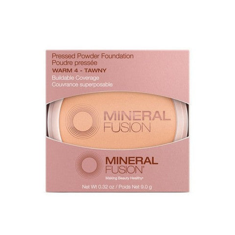 Mineral Fusion, Pressed Powder Foundation Warm 4 Tawny, 0.32 Oz Mineral Fusion