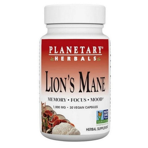 Planetary Herbals, Lion's Mane, 500 mg, 30 VegCaps Planetary Herbals