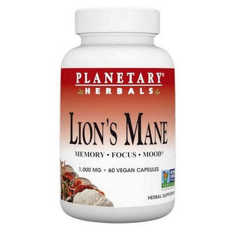 Planetary Herbals, Lion's Mane, 500 mg, 60 VegCaps Planetary Herbals