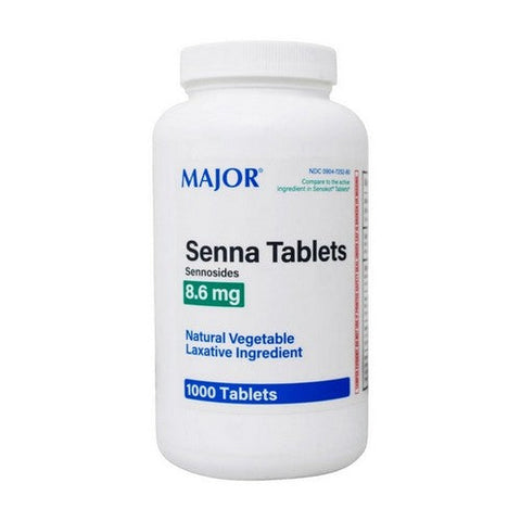 Major Pharmaceuticals, Senna Sennosides Natural Laxative, 8.6 Mg, 1000 Tabs Major Pharmaceuticals