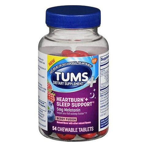 Heartburn + Sleep Support Melatonin Berry Fusion 54 Chewable by Tums