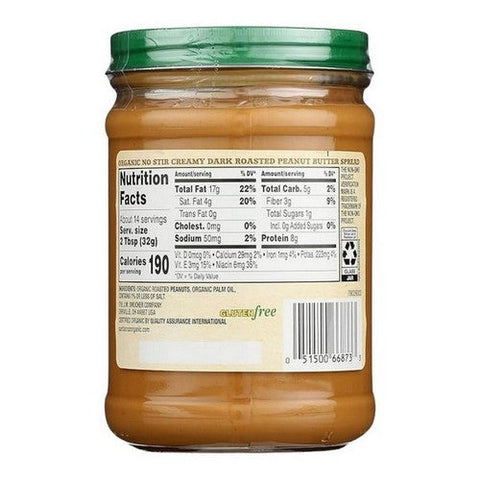 Santa Cruz, Organic Peanut Butter Dark Creamy, 16 Oz(Case of 12)