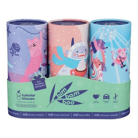 Bim Bam Boo, Holiday Tubular Tissues, 3 Count(Case Of 16)