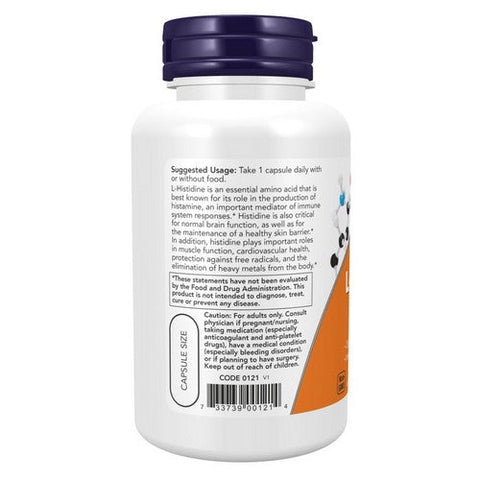 Now Foods, L-Histidine, 600 Mg, 60 VegCaps Now Foods
