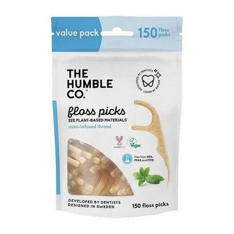 Mint Dental Floss Picks 150 Count by The Humble Co
