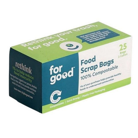 For Good, Compostable Capacity Food Scrap Bag, 25 Count (Case Of 6) For Good