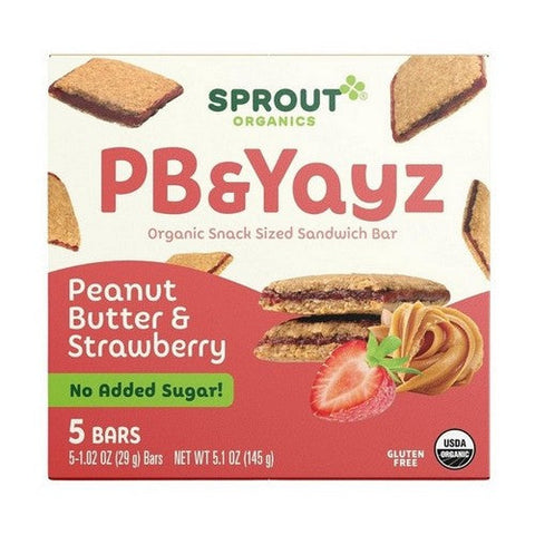 Original Sprout, Pb And Yayz Peanut Butter And Strawberry, 5.1 Oz (Case Of 6) Original Sprout