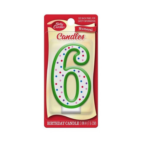 Birthday Candles Numeral Six 1 Count (Case Of 6) by Betty Crocker