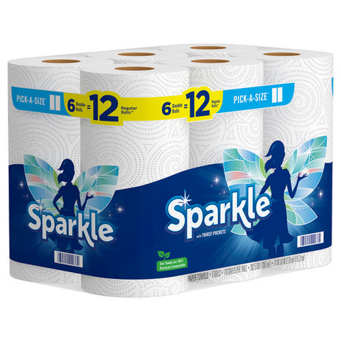 Paper Towels 302.5 Square Feets / 6 Double Rolls (Case Of 4) by Sparklehearts