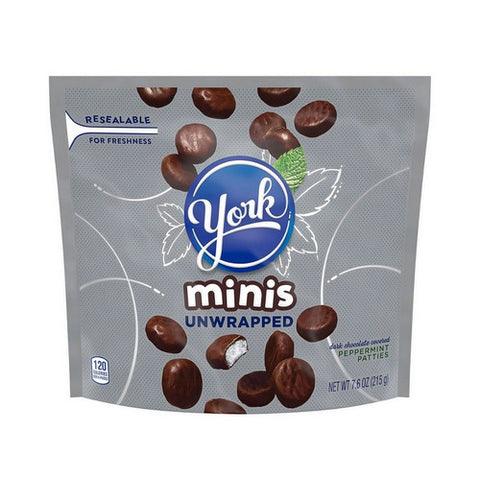 Minis Unwrapped Peppermint Pattie Candy Dark Chocolate 7.6 Oz (Case Of 8) by York