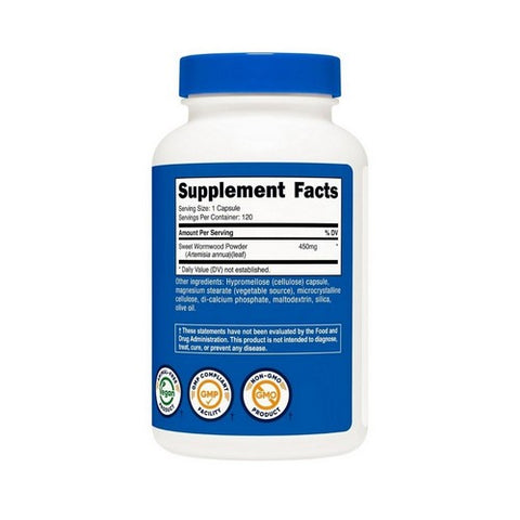 Nutricost, Wormwood Capsules, 450 Mg, 120 Count Nutricost