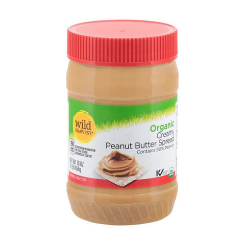Organic Creamy Peanut Butter 16 Oz (Case Of 12) by Wild Harvest