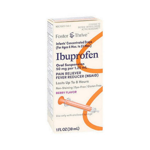 Foster And Thrive, Ibuprofen Infants' Concentrated Drops Dye Free Berry, 1 Oz Foster And Thrive