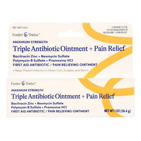 Foster And Thrive, Maximum Strength Triple Antibiotic + Pain Relief Cream, 1 Oz Foster And Thrive