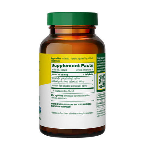 MegaFood, Quercetin With Bromelain, 60 Capsules MegaFood