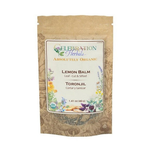 Celebration Herbals, Organic Lemon Balm Leaf Cut And Shifted, 40 Grams Celebration Herbals
