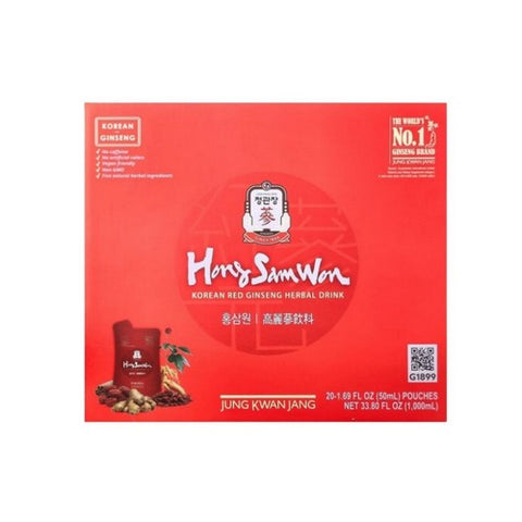 JungKwanJang, Korean Red Ginseng Herbal Drink HongSamWon, 1.69 Oz / 20 Count JungKwanJang
