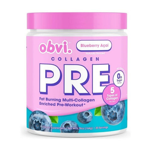 Pre Workout Collagen Blueberry Acai 5.78 Oz by Obvi