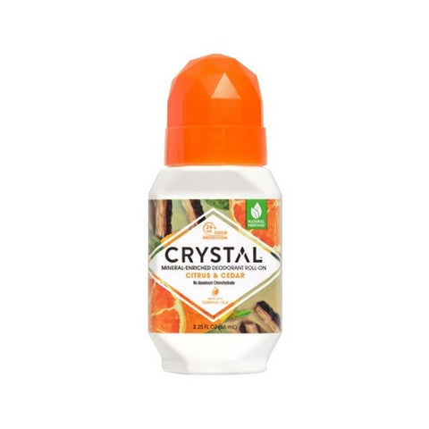 Mineral Deodorant Roll On Citrus And Cedar 2.25 Oz by Crystal