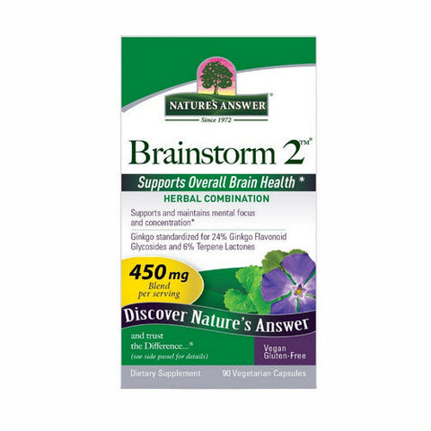 Nature's Answer, Brainstorm - 2, 450 Mg, 90 Veg Caps Nature's Answer