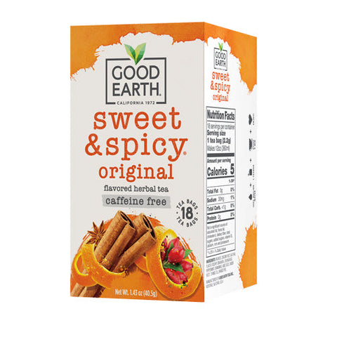 Good Earth Teas, Herbal Tea Caffeine Free Sweet & Spicy, 18 Bags Good Earth Teas